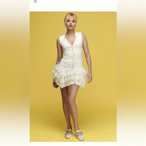 By Anthropologie sleeveless ruffle mini dress